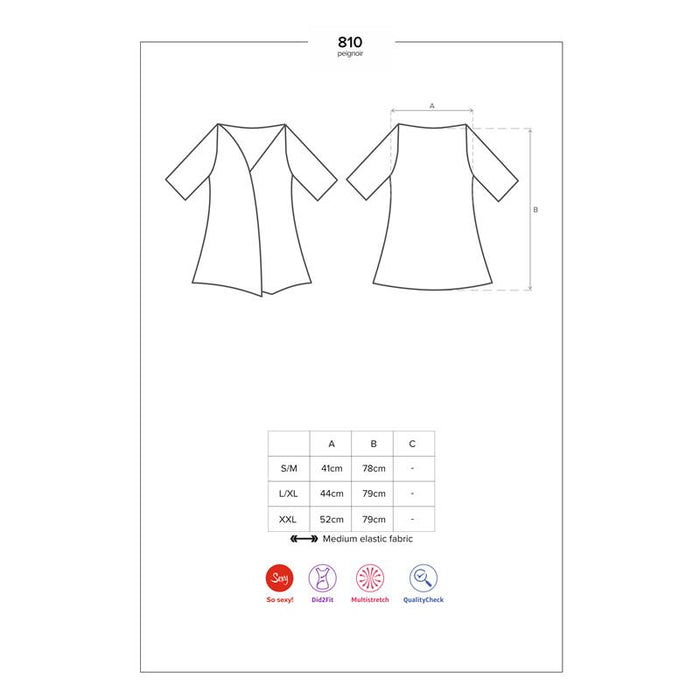 810-Pei-1 Kimono Con Encaje Negro Talla (Interno):S/M