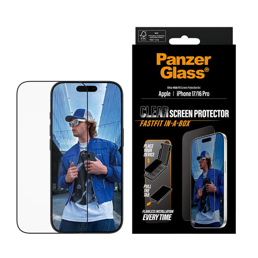 EAN 5715685026676 - PanzerGlass ® Screen Protector w. Black Frame iPhone 17 | iPhone 16 Pro | Ultra-Wide Fit w. FASTFIT IN-A- imagen 2