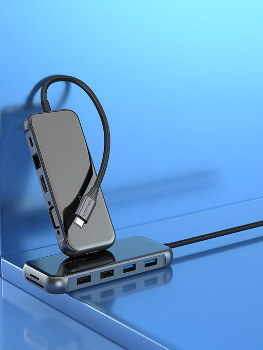 EAN 6922794745636 - Vention TFGHB base para portátil y replicador de puertos Alámbrico USB 3.2 Gen 1 (3.1 Gen 1) Type-C Gris, imagen 2