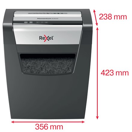EAN 5028252523240 - Rexel Momentum X410 triturador de papel Corte en partículas Negro, Gris imagen 4