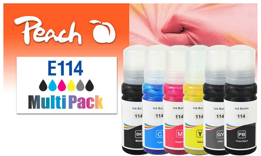 EAN 7640460547672 - Peach 321706 cartucho de tinta 6 pieza(s) Compatible Rendimiento estándar Negro, Cian, Gris, Magenta, Ama imagen 1