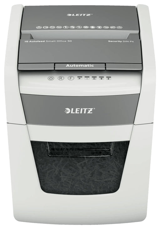 EAN 4002432128754 - Leitz Autofeed 50X P4 Small Office triturador de papel Corte cruzado 55 dB 22 cm Blanco imagen 1