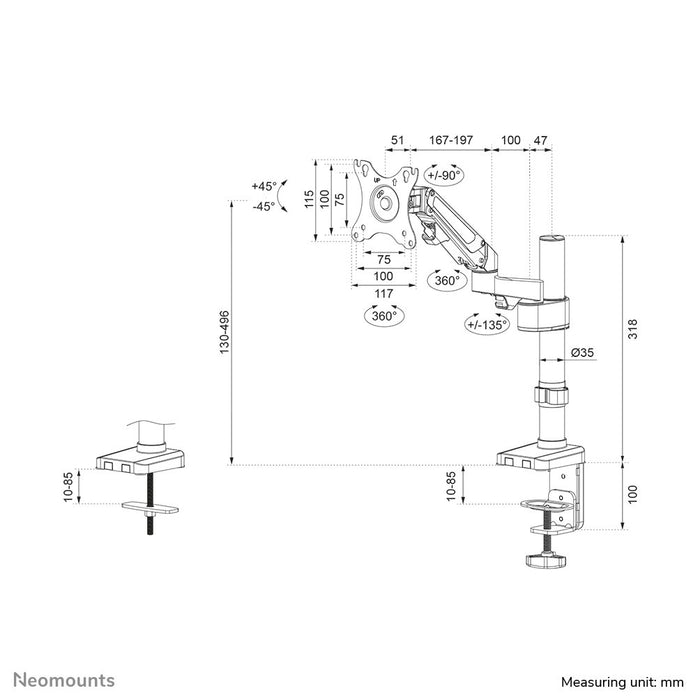 EAN 8717371449193 - Neomounts DS70-750BL1 soporte para monitor 68,6 cm (27") Escritorio Negro imagen 19