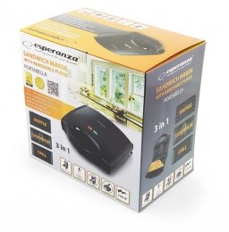 EAN 5901299914373 - Esperanza EKT006K sandwichera 700 W Negro imagen 4