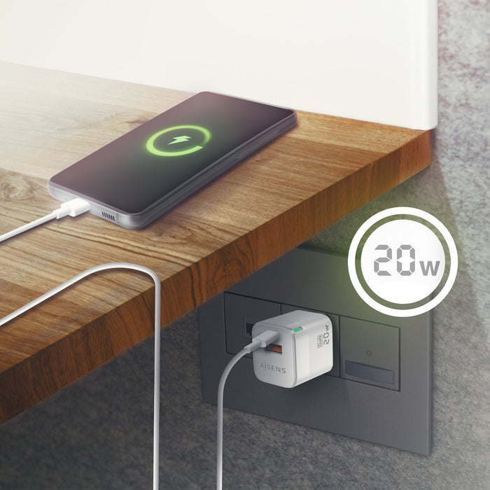 EAN 8436574708714 - AISENS ASCH-20W2P002-W cargador de dispositivo móvil Universal Corriente alterna Carga rápida Interior imagen 5