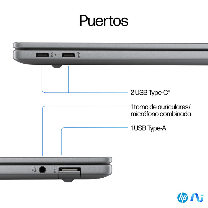 EAN 198701252214 - HP OmniBook X 14-fe0008ns Copilot+ PC Qualcomm Snapdragon X1E-78-100 Portátil 35,6 cm (14") Pantalla tácti imagen 5