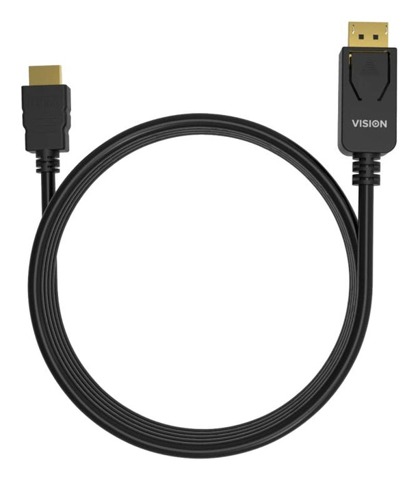 EAN 1189884000005 - Vision TC 2MDPHDMI8K/BL adaptador de cable de vídeo 2 m DisplayPort HDMI Negro imagen 3