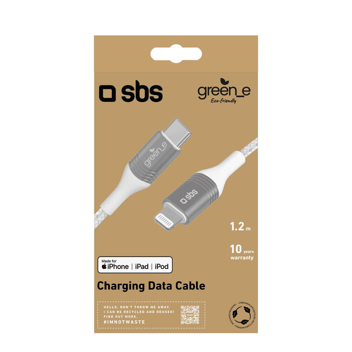 EAN 8018417415159 - SBS GRECABLELIGTC12BW cable de conector Lightning 1,2 m Plata, Blanco imagen 2