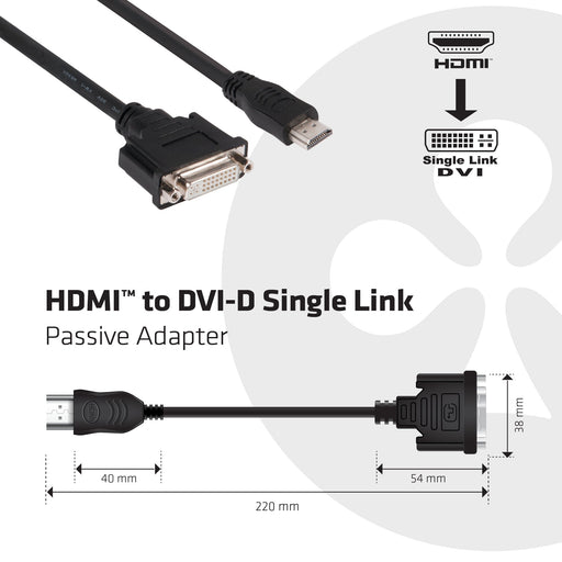 EAN 8717249407898 - CLUB3D HDMI to DVI-I Single Link Adapter Cable 0,40 m Negro imagen 2