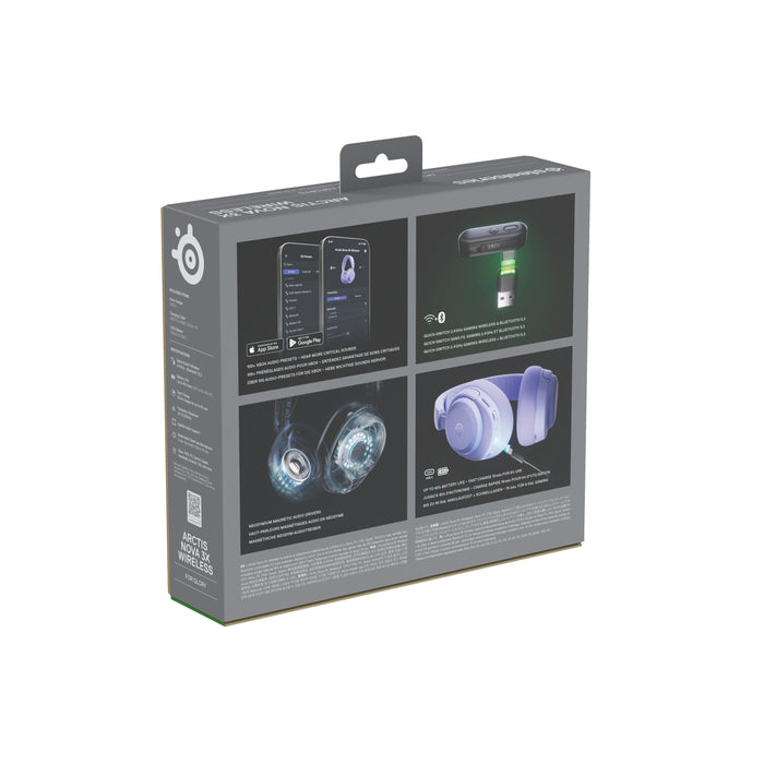 EAN 5707119061339 - Steelseries Arctis Nova 3X Auriculares Inalámbrico Diadema Música/uso diario Bluetooth Lavanda imagen 8