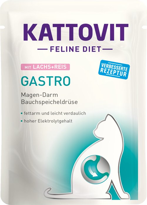 EAN 4000158772336 - Kattovit Gastro alimento seco para gatos 85 g Adulto Arroz, Salmón imagen 1