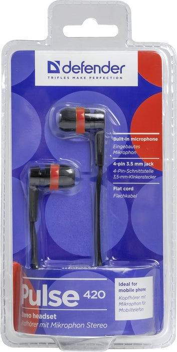 EAN 4714033634243 - Defender Pulse-420 Auriculares Alámbrico Dentro de oído Negro, Rojo imagen 4