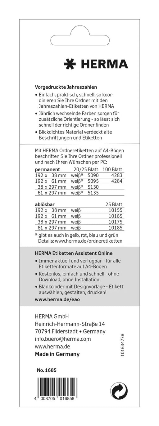 EAN 4008705016858 - HERMA 1685 etiqueta autoadhesiva Rectángulo Permanente Rojo 100 pieza(s) imagen 2