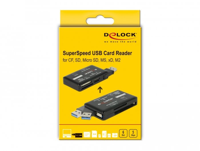 EAN 4043619917587 - DeLOCK 91758 lector de tarjeta USB 3.2 Gen 1 (3.1 Gen 1) Negro imagen 4