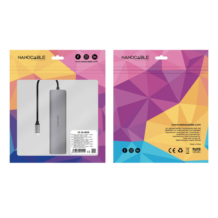 EAN 8433281015555 - Nanocable 10.16.4608 base para portátil y replicador de puertos Alámbrico USB 3.2 Gen 1 (3.1 Gen 1) Type- imagen 5
