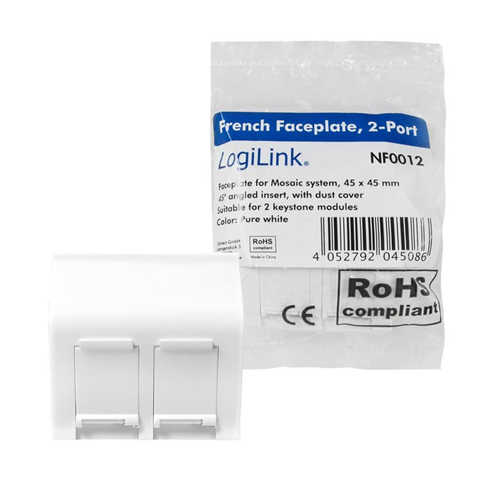 EAN 4052792045086 - LogiLink NF0012 placa de pared y cubierta de interruptor Blanco imagen 3