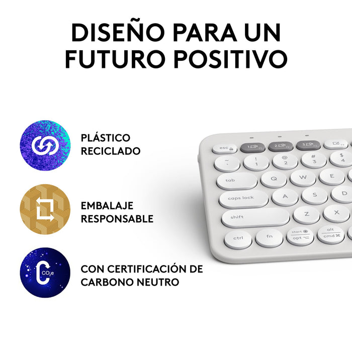 EAN 5099206111226 - Logitech 920-011828 teclado Universal RF Wireless + Bluetooth QWERTY Español Blanco imagen 13