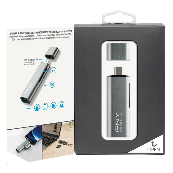 EAN 3536403358273 - PNY R-TC-UA-3N1E01-RB lector de tarjeta USB 3.2 Gen 1 (3.1 Gen 1) Type-C Metálico imagen 3