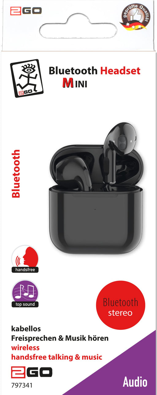 EAN 4010425973410 - 2GO TWS Mini Auriculares Inalámbrico Dentro de oído Llamadas/Música Bluetooth Negro imagen 2