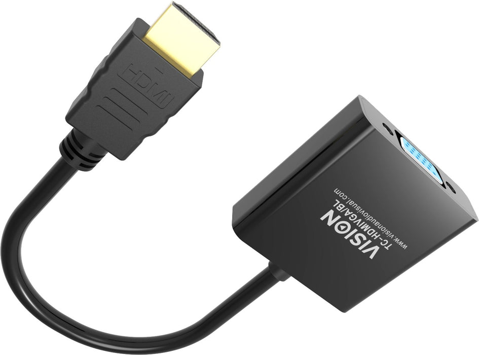 EAN 4979146000006 - Vision TC-HDMIVGA/BL adaptador de cable de vídeo 0,23 m HDMI tipo A (Estándar) VGA (D-Sub) Negro imagen 7