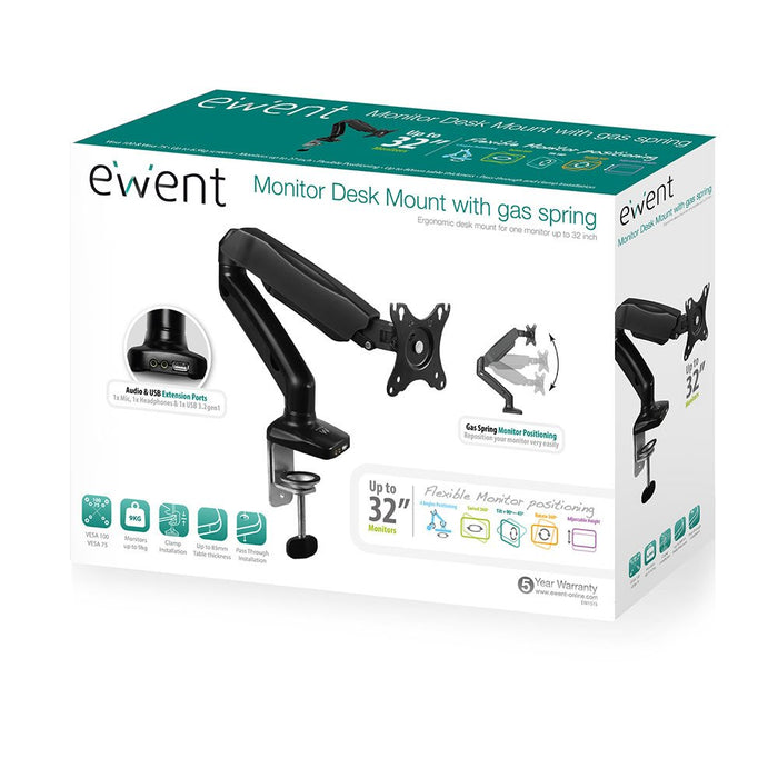 EAN 8054392615030 - Ewent EW1515 soporte para monitor 81,3 cm (32") Escritorio Negro imagen 4