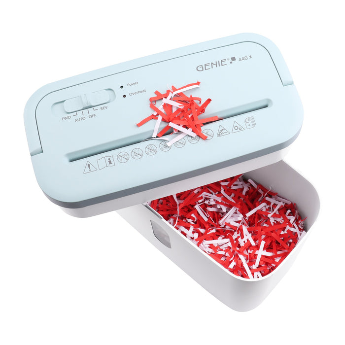 EAN 4030152953653 - Genie 440 X Blue triturador de papel Corte cruzado 72 dB Azul, Blanco imagen 4