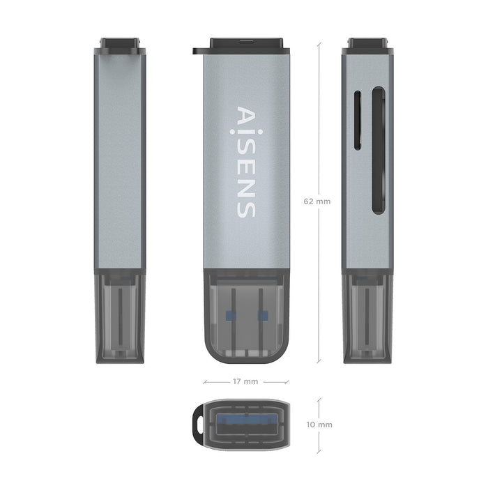 EAN 8435739903315 - AISENS ASCR-2A09-GR lector de tarjeta USB 3.2 Gen 1 (3.1 Gen 1) Type-A imagen 4