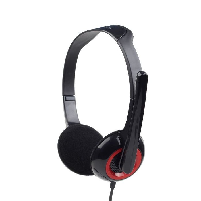 EAN 8716309079884 - Gembird MHS-002 auricular y casco Auriculares Alámbrico Diadema Llamadas/Música Negro, Rojo imagen 2