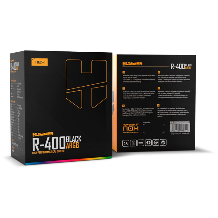 EAN 8436587975714 - NOX Hummer R-400 ARGB Procesador Refrigerador de aire 12 cm Negro imagen 9