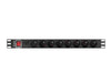 EAN 5901969429732 - Lanberg PDU-08E-0200-BK unidad de distribución de energía (PDU) 8 salidas AC 1U Negro imagen 1