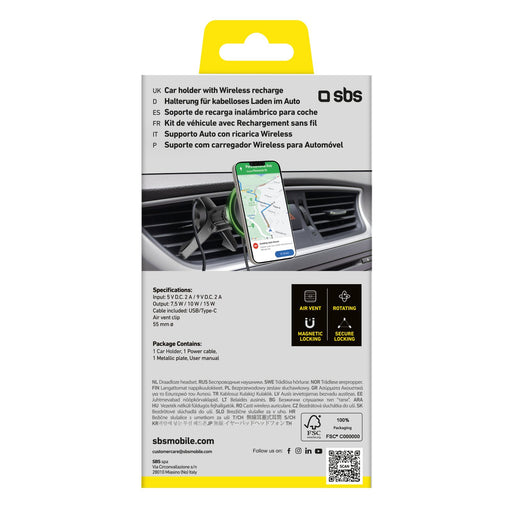 EAN 8018417445231 - SBS TESUPMAGWIR15W soporte Soporte activo para teléfono móvil Teléfono móvil/smartphone Negro imagen 2