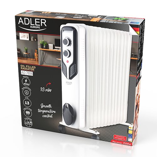 EAN 5903887805988 - Adler AD 7818 calefactor eléctrico Interior Blanco 2500 W Radiador de aceite eléctrico imagen 6