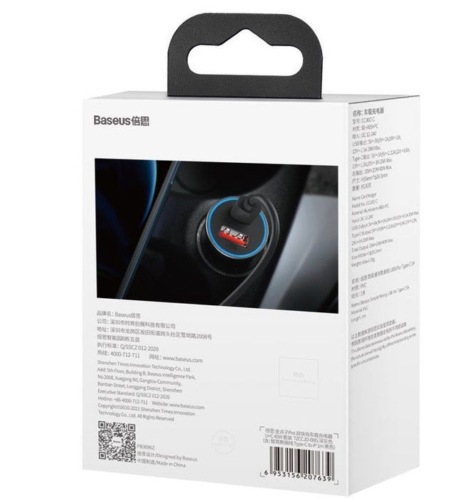 EAN 6953156207639 - Baseus Golden Contactor Pro Dual Smartphone Gris Encendedor de cigarrillos Carga rápida Interior imagen 11