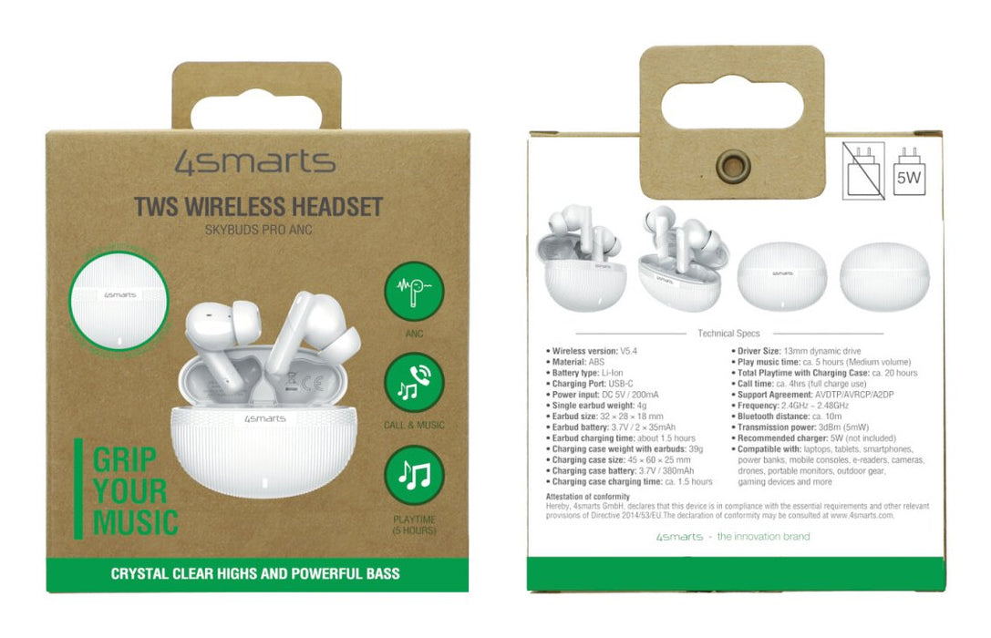 EAN 4252011912858 - 4smarts SkyBuds Pro ANC Auriculares True Wireless Stereo (TWS) Dentro de oído Llamadas/Música/Deporte/Uso imagen 10