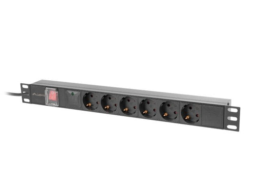 EAN 5901969441826 - Lanberg PDU-06F-0200-IEC-BK unidad de distribución de energía (PDU) 6 salidas AC 1U Negro imagen 1