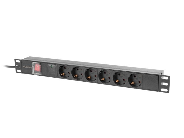 EAN 5901969441826 - Lanberg PDU-06F-0200-IEC-BK unidad de distribución de energía (PDU) 6 salidas AC 1U Negro imagen 1
