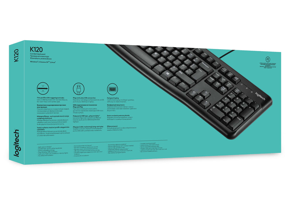EAN 5099206020689 - Logitech K120 teclado Oficina USB AZERTY Holandés Negro imagen 18