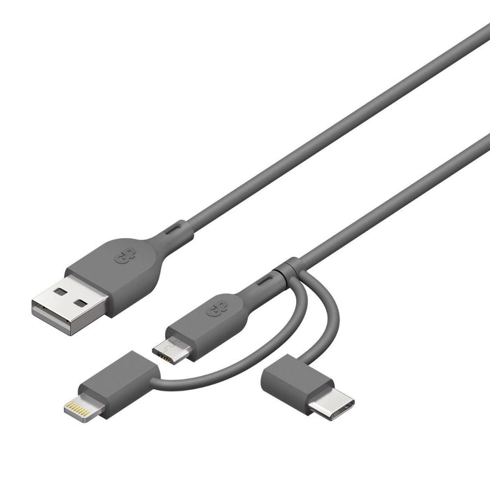 EAN 4891199206313 - GP Batteries CY1N cable USB 1 m USB A USB C/Micro-USB B/Lightning Gris imagen 5