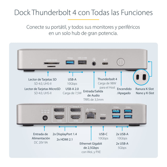 EAN 0065030899680 - StarTech.com 132UE-TB4USB4DOCK base para portátil y replicador de puertos Alámbrico Gris imagen 10