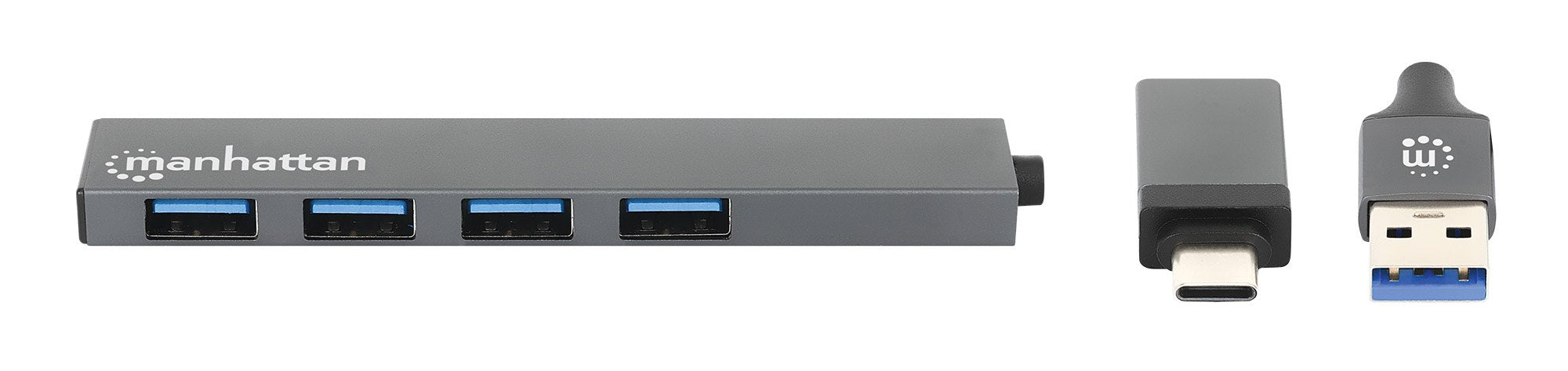 EAN 766623181006 - Manhattan 181006 hub de interfaz USB 3.2 Gen 1 (3.1 Gen 1) Type-A 5000 Mbit/s Gris imagen 3