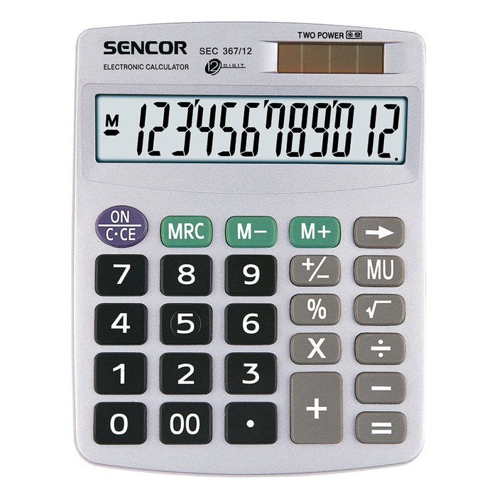 EAN 8590669044832 - Sencor SEC 367/12 calculadora Bolsillo Calculadora básica Gris imagen 1
