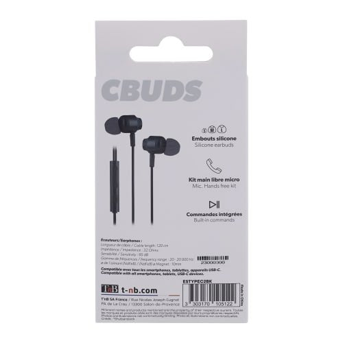 EAN 3303170105122 - T'nB C-Buds Auriculares Alámbrico Dentro de oído Llamadas/Música USB Tipo C Negro imagen 6