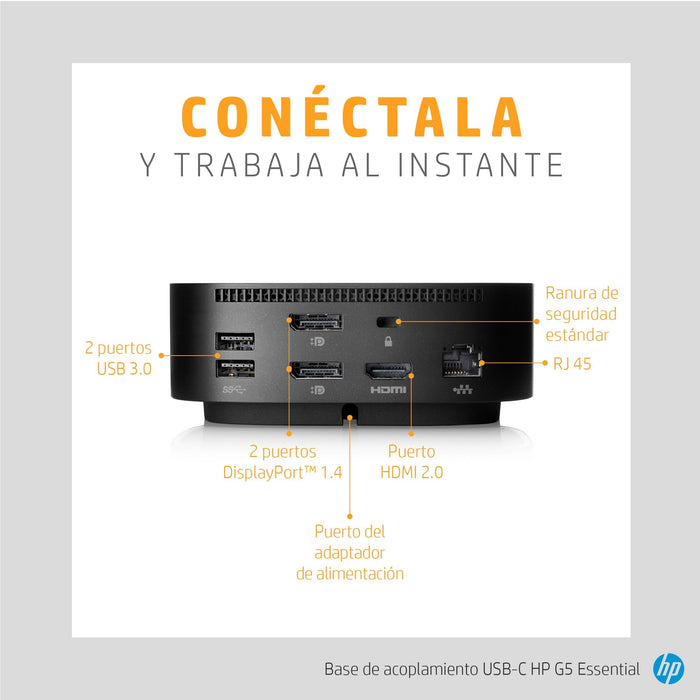 EAN 0197029013002 - HP USB-C G5 Essential Dock Alámbrico USB 3.2 Gen 1 (3.1 Gen 1) Type-C Negro imagen 11