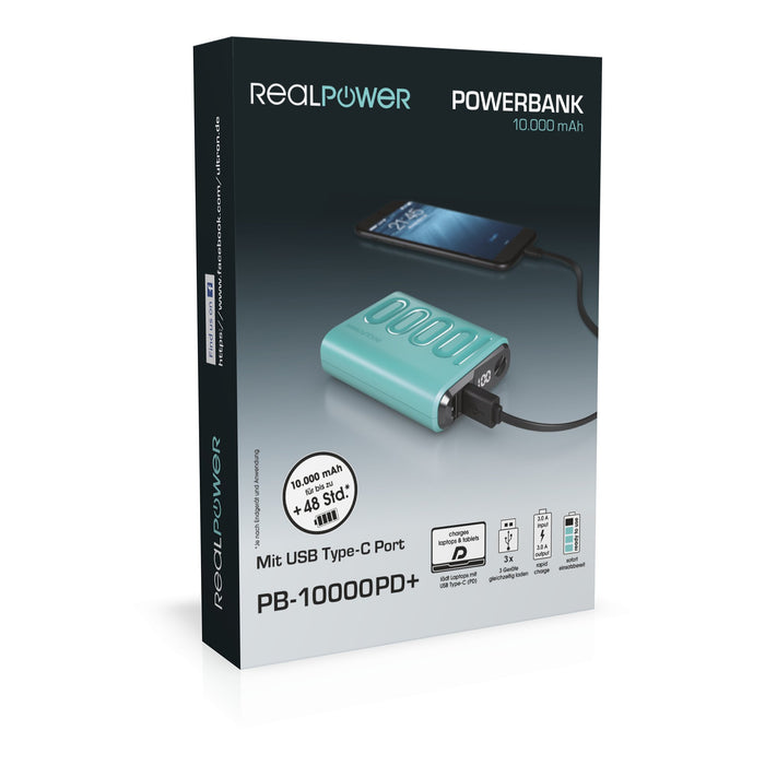 EAN 4040895007773 - RealPower B-10000PD+ Nutopia 10000 mAh Azul imagen 6