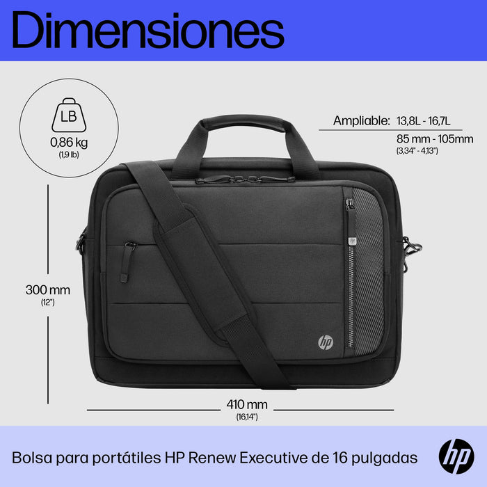 EAN 0196548662395 - HP Renew Executive 16 Laptop Bag 40,9 cm (16.1") Bandolera Negro imagen 3