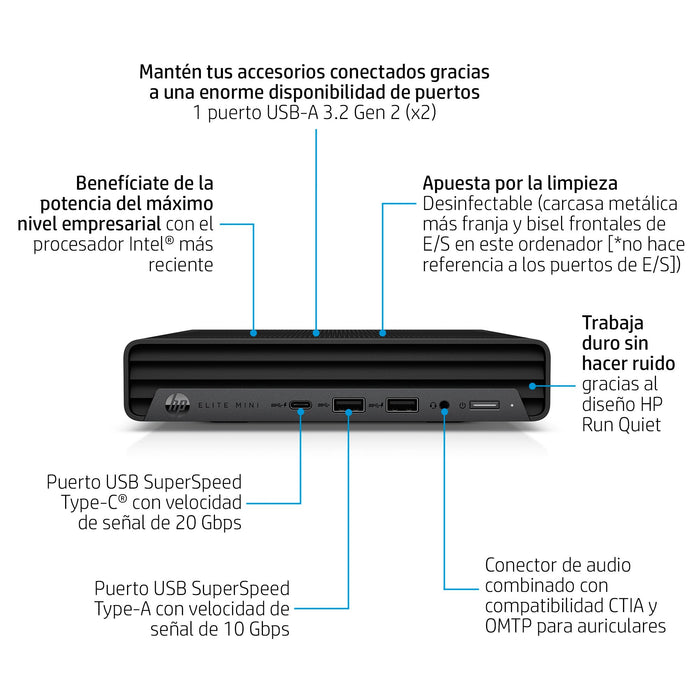 EAN 0198415412287 - HP Elite Mini 800 G9 Intel® Core™ i5 i5-14500 16 GB DDR5-SDRAM 512 GB SSD Windows 11 Pro Mini PC Negro imagen 3