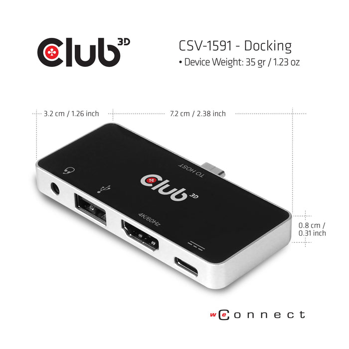 EAN 8719214471453 - CLUB3D CSV-1591 base para portátil y replicador de puertos Acoplamiento USB 3.2 Gen 1 (3.1 Gen 1) Type-C  imagen 3