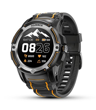 EAN 5902983620709 - myPhone HAMMER Watch Plus 3,43 cm (1.35") AMOLED Digital 390 x 390 Pixeles Pantalla táctil Negro, Naranja imagen 1