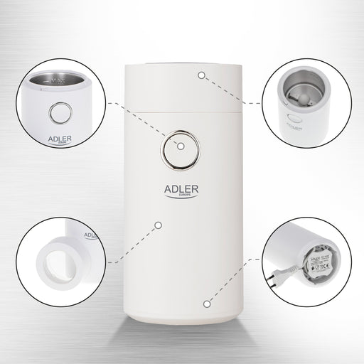 EAN 5903887800457 - Adler AD 4446WS molinillo de café 150 W Blanco imagen 2