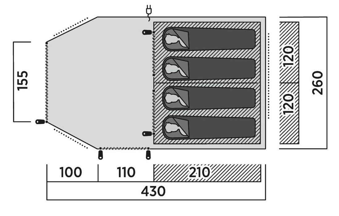 EAN 5709388144713 - Easy Camp Hamra 4 Azul Tienda tipo túnel imagen 6